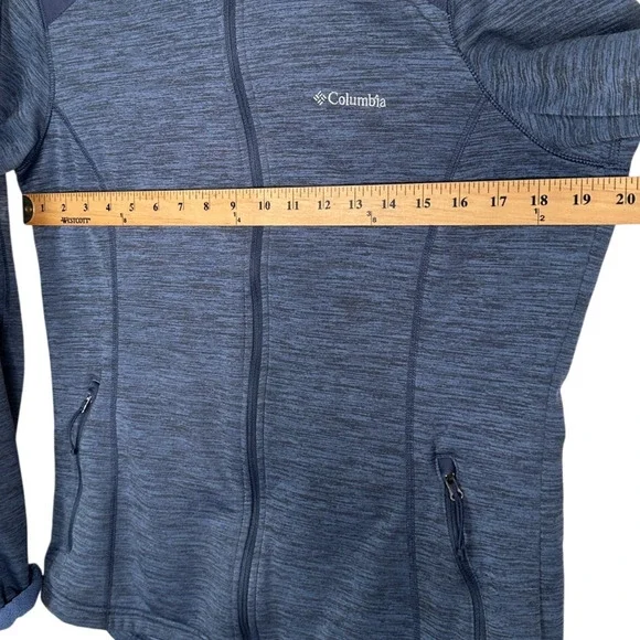 Columbia Womans L Sapphire Trail Jacket Full Zip Hoodie Hiking Sweatshirt Blue - Picture 3 of 7